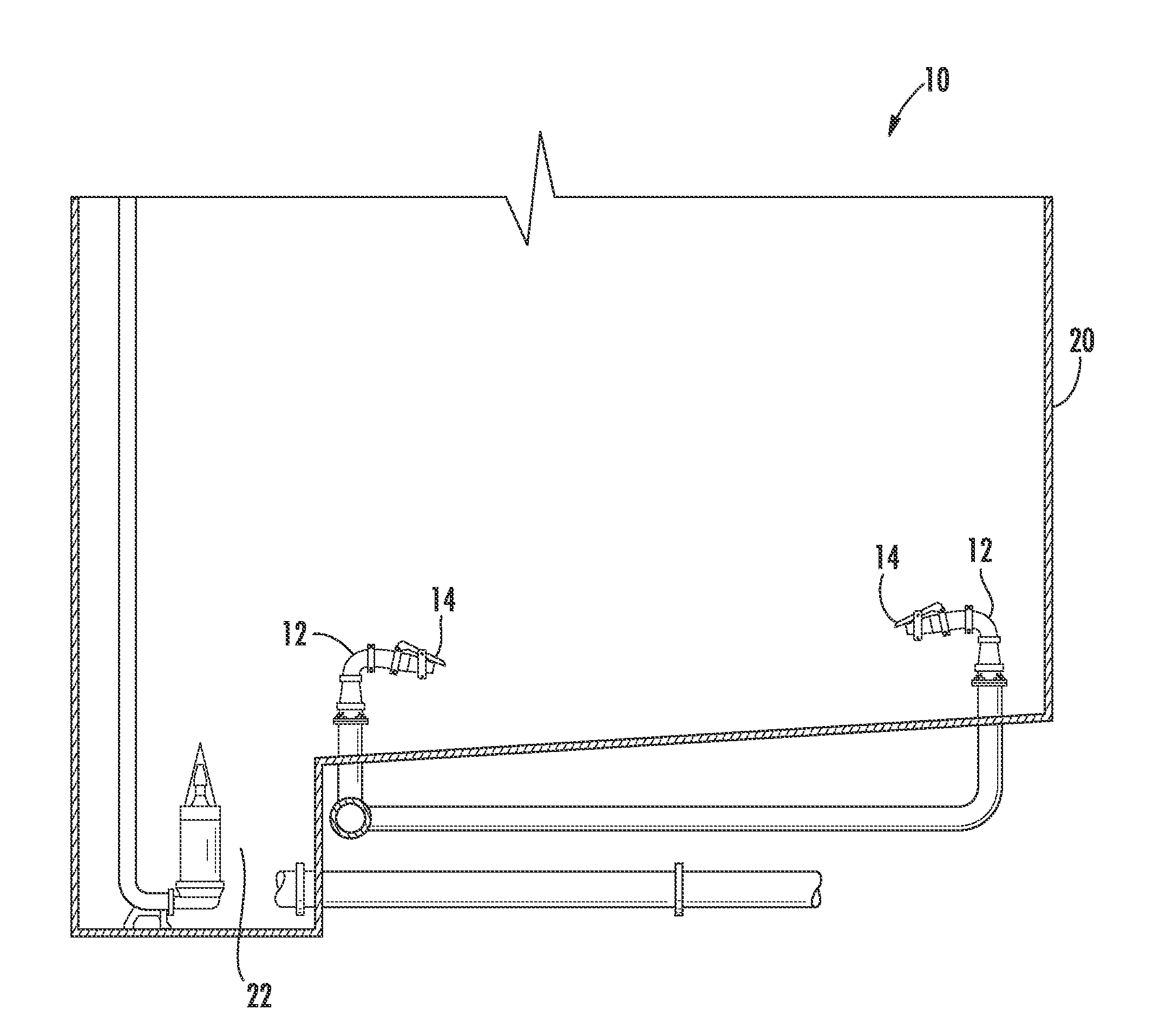 Nozzle System for Tank Floor