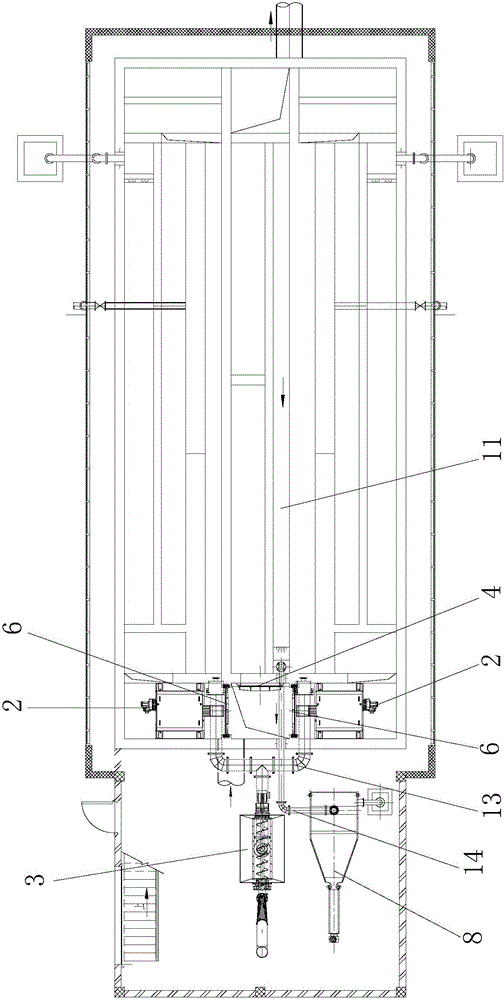 Aerated grit chamber with integrated functions of grit removing, skimming and oil removing