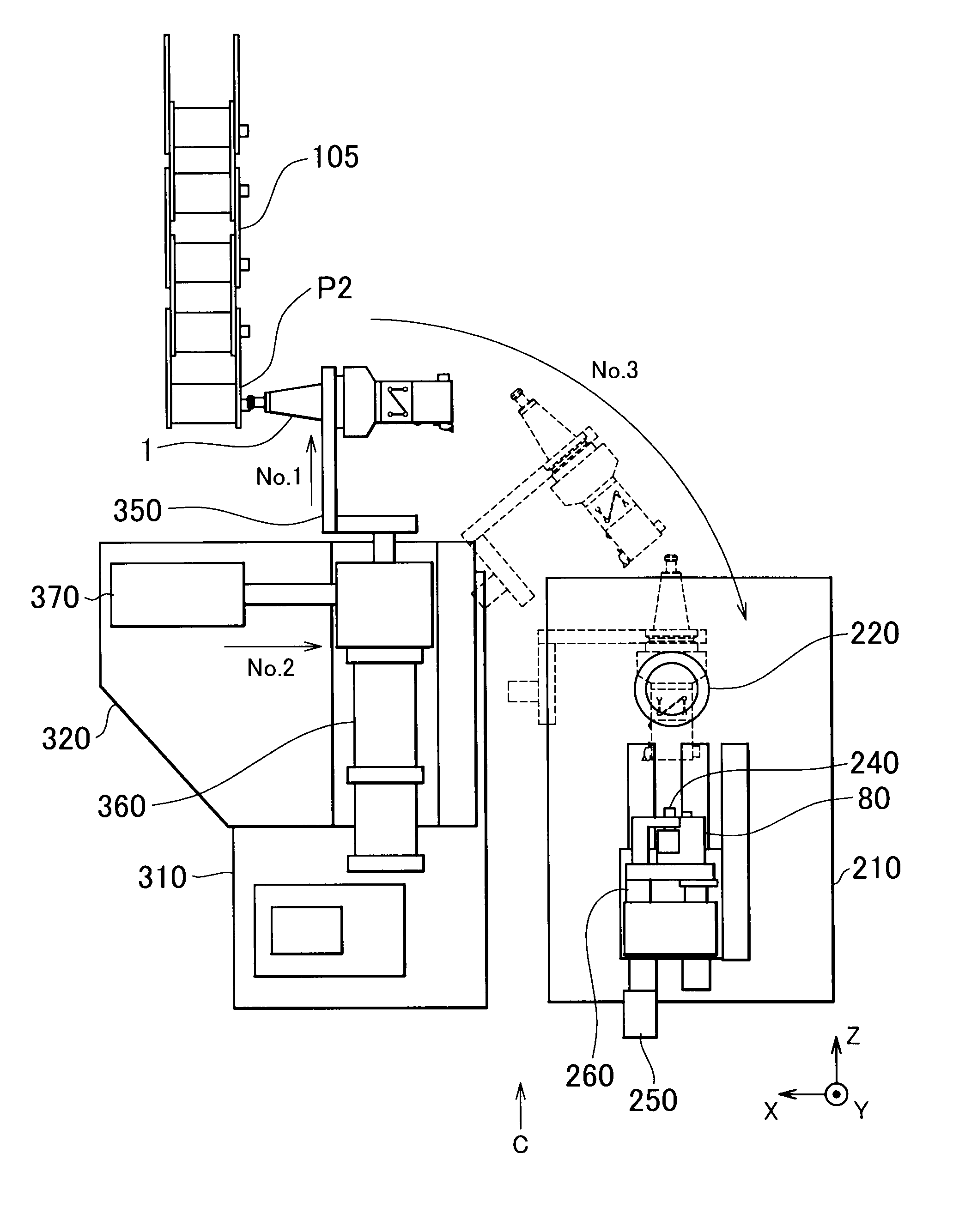 Machine tool including tool radius adjusting device