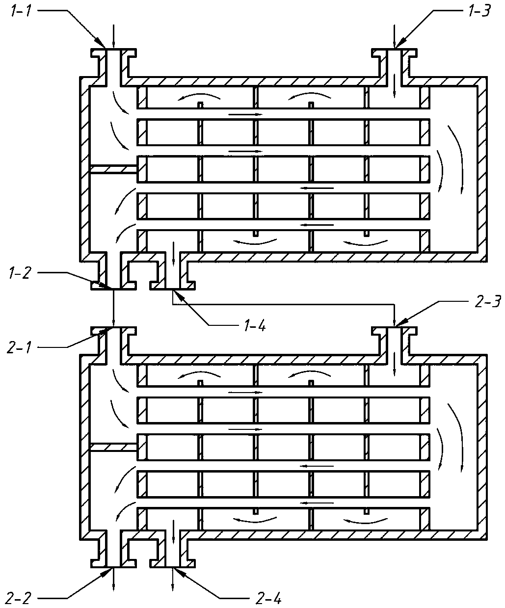 High-temperature heat exchanger for liquid metaland heat exchange system