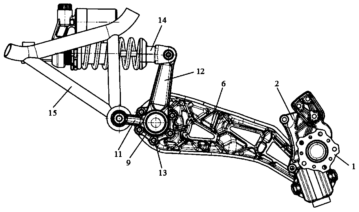 Single shock absorber type motorcycle front suspension device