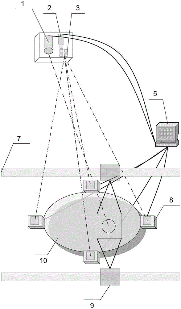 Large-aperture aspheric online contour detection device and detection method thereof