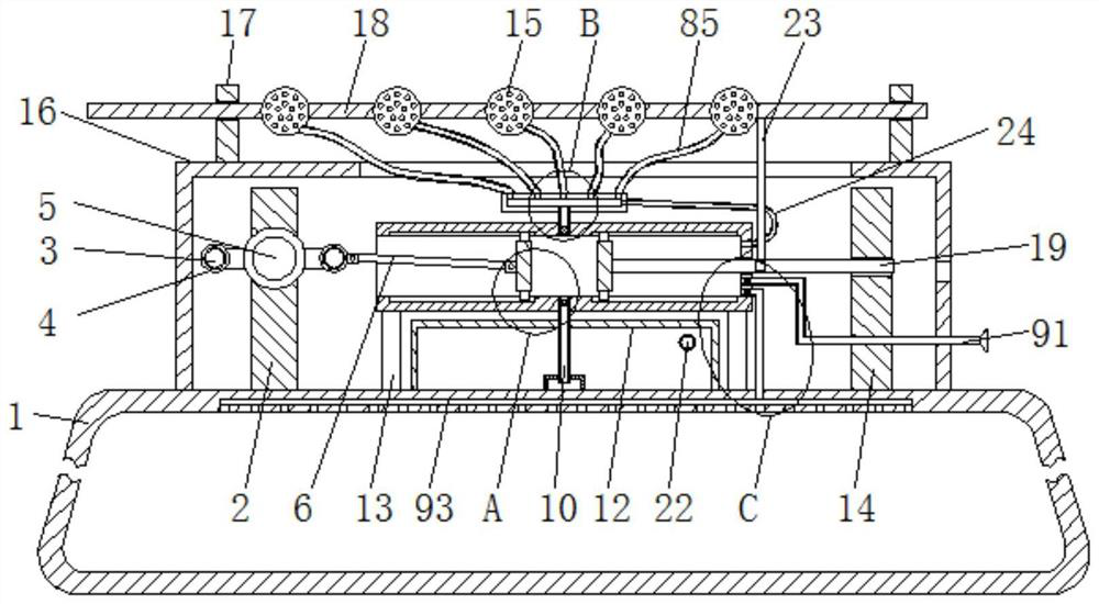 Dust control device for eliminating dust pollution in production and assembly operation of carry-scraper