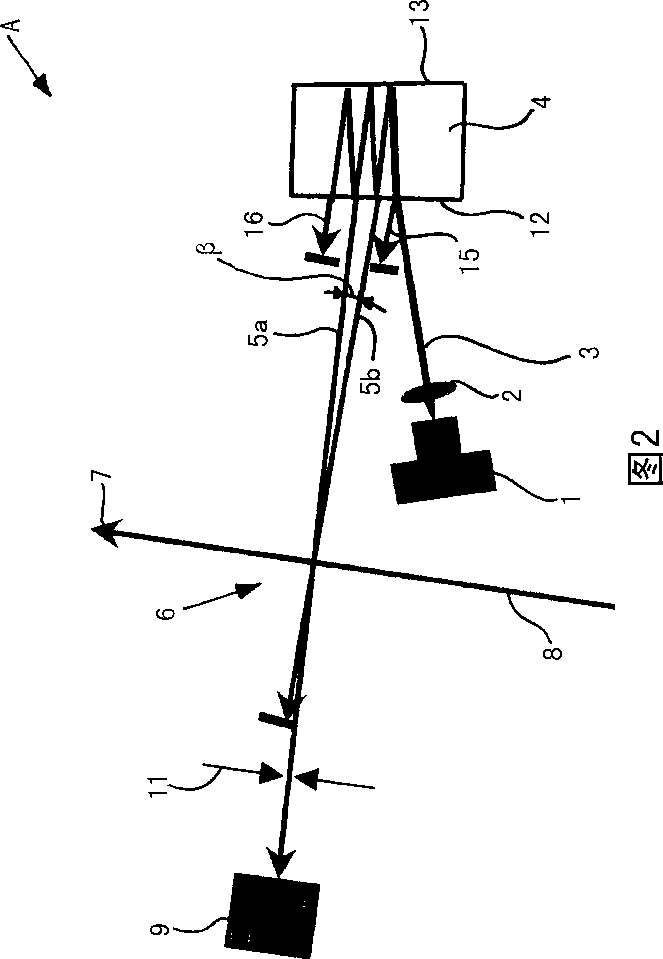 Method and arrangement for producing an enlarged measurement volume for the purpose of determining the structure and/or winding speed of textile fibres on the basis of laser doppler anemometry