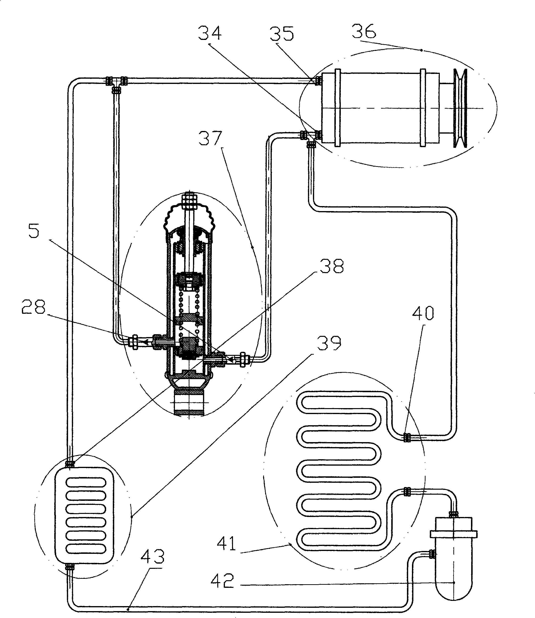 Unpowered drive refrigerating shock absorber
