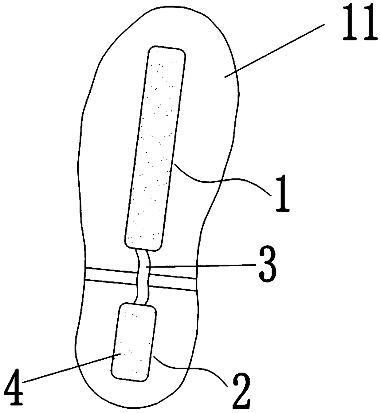 Anti-skidding structure of shoe sole