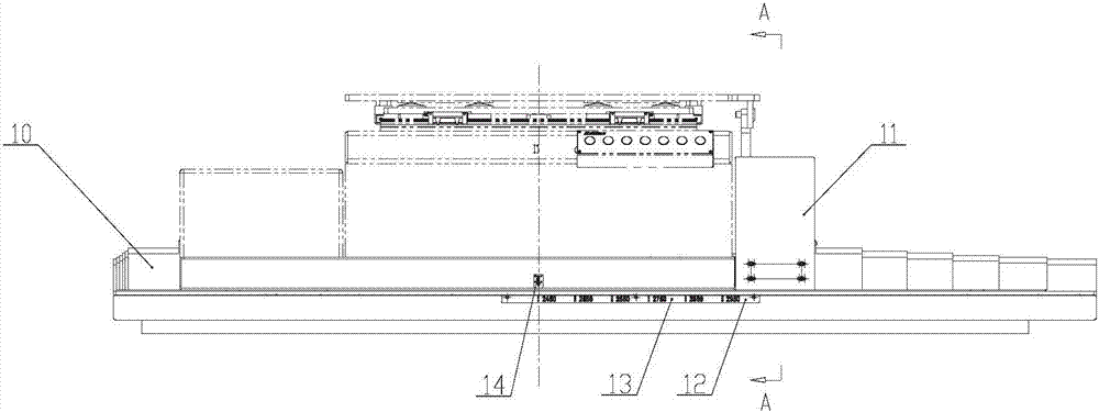 Device capable of automatically adjusting distance between front and back lifting tables of AGV