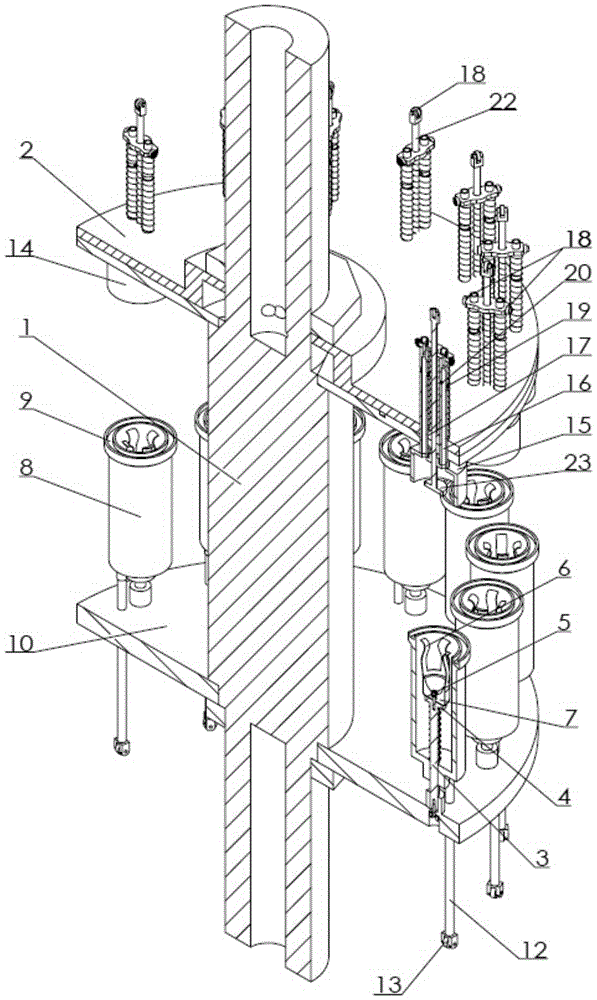 Blood collection tube single flowing water rotary production device