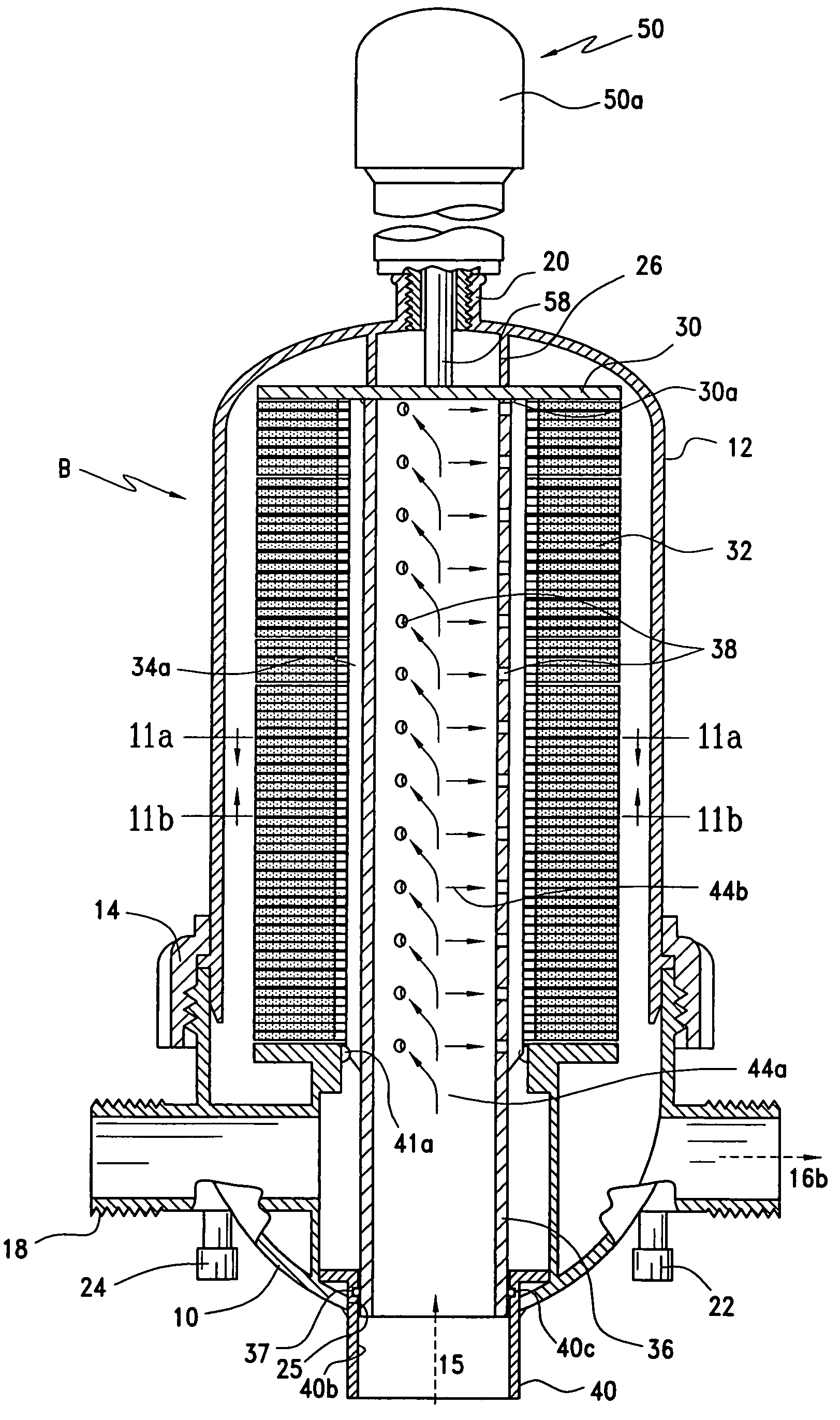 Self-cleaning filter apparatus