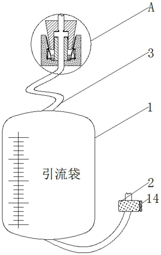 A drainage bag with tight interface connection and strong practicability