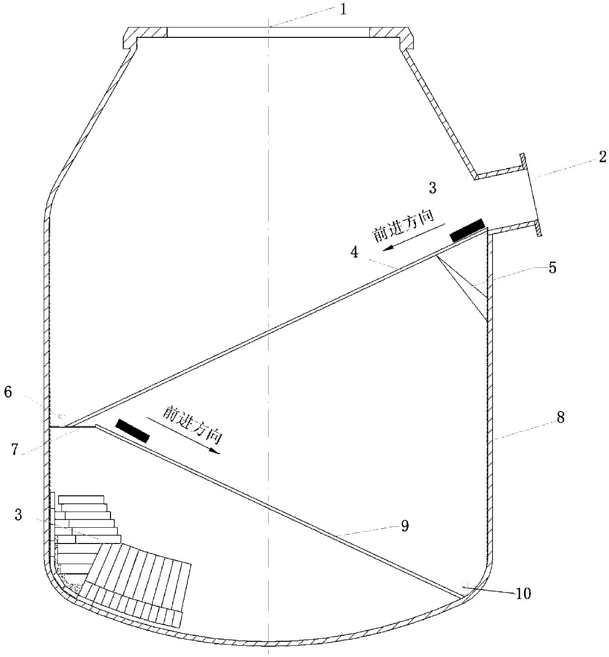 Conveying device of furnace lining bricks for converter construction