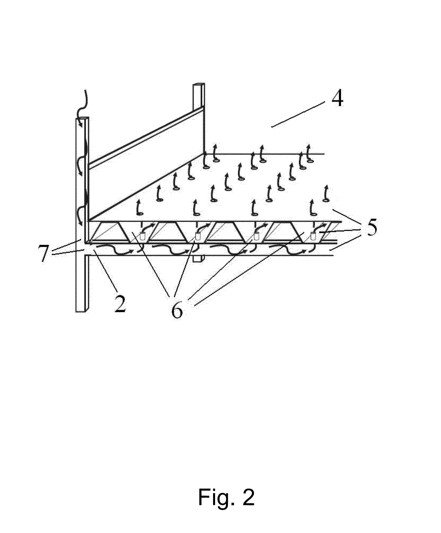 Localized aeration equipment for growing champignons and other cultivated mushrooms and the method of its usage