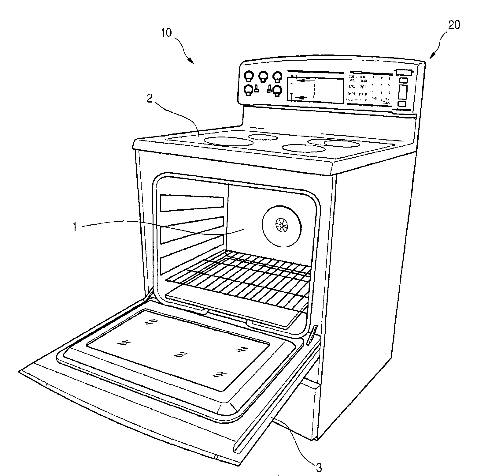 Cooking device and interface unit for the cooking device