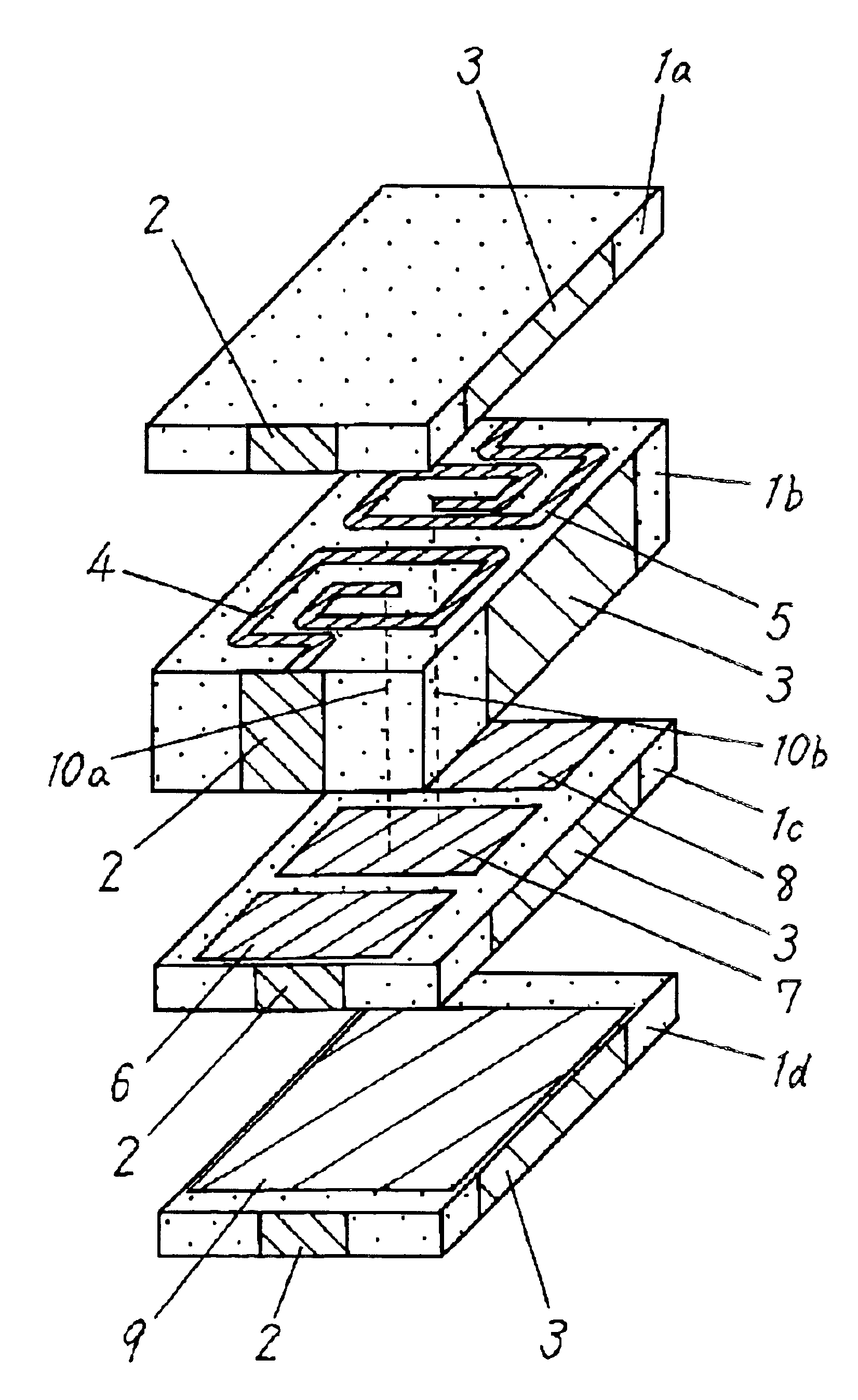 High frequency laminated device