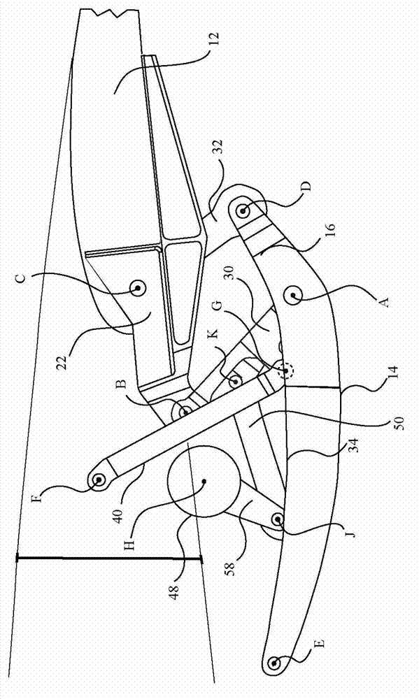 Aircraft flap mechanism having compact large fowler motion providing multiple cruise positions