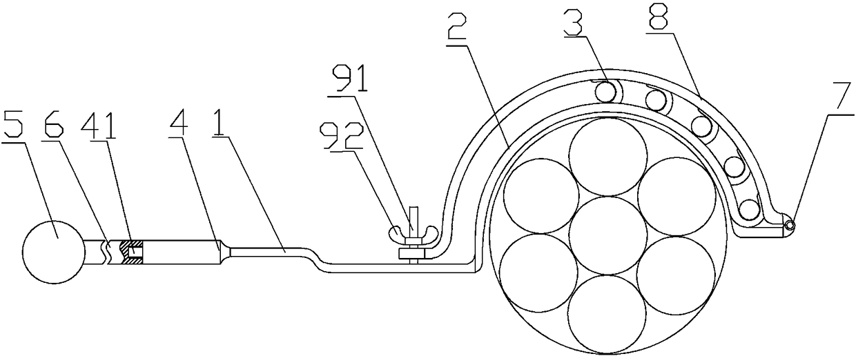A steel strand reinforcing wire installation wrench