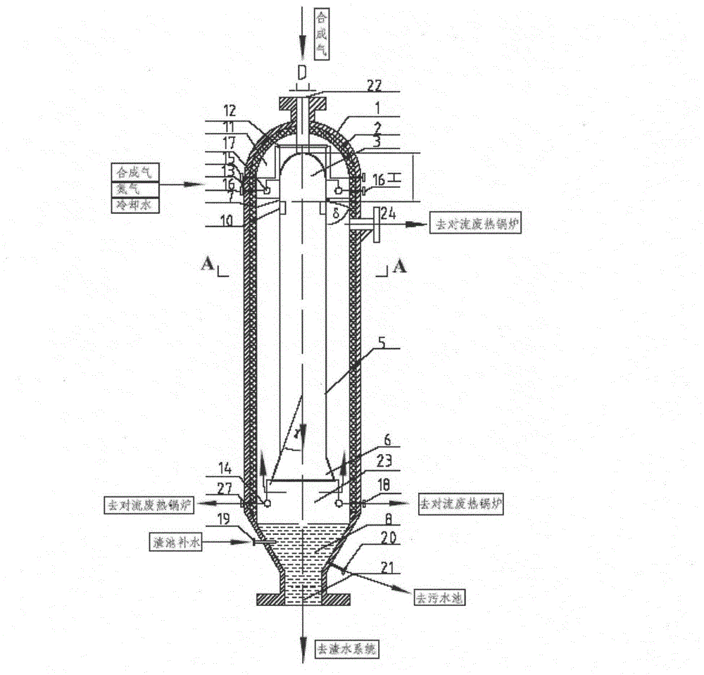 Non-chilling anti-slagging radiant waste heat boiler and its application