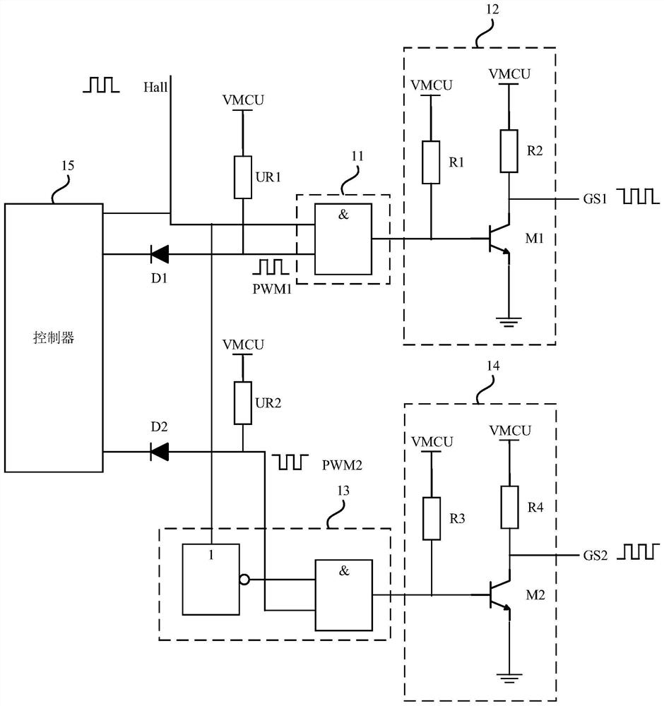 Automobile electronic pump driving control circuit and automobile electronic module