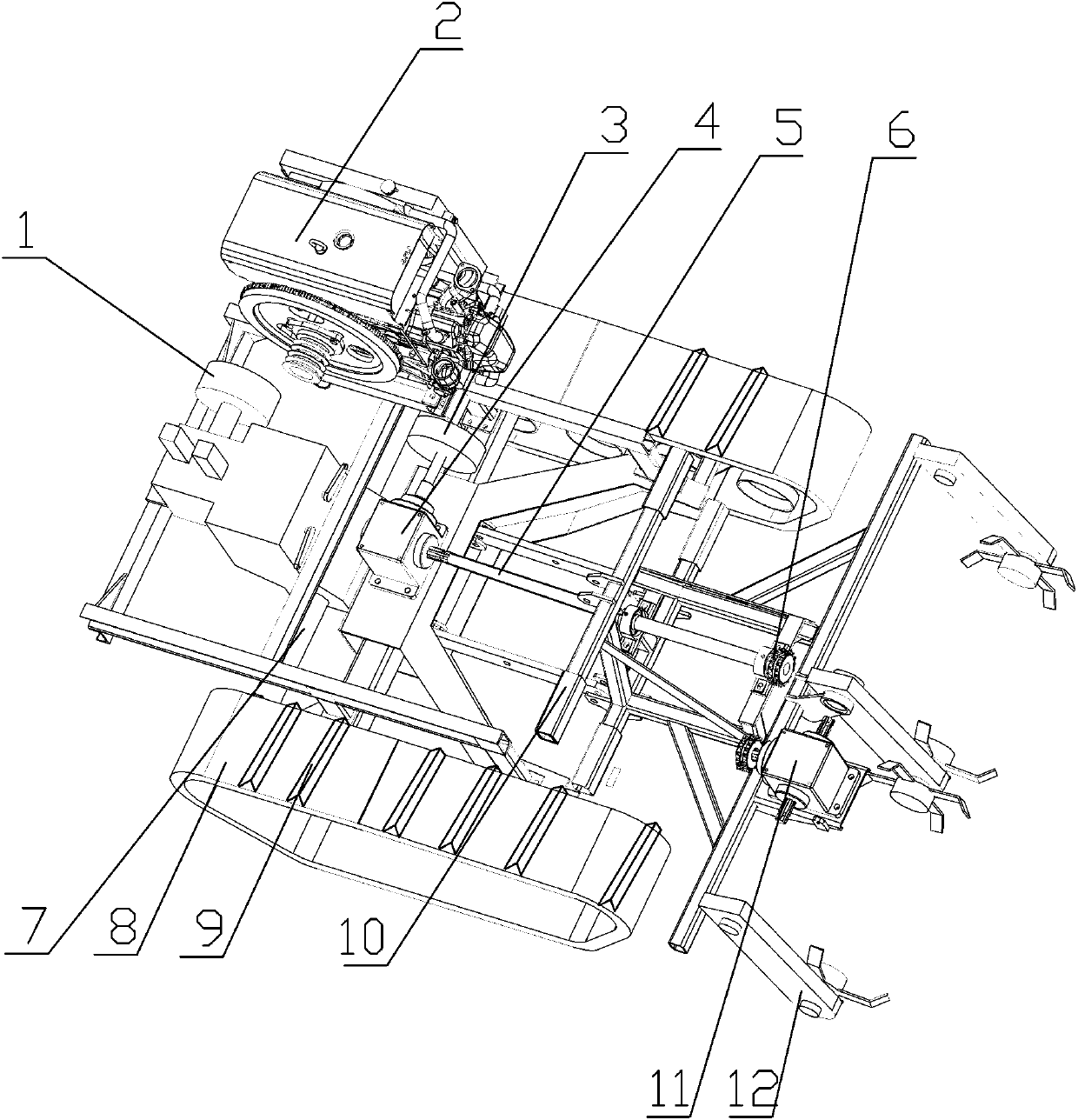 Crawler belt type potato planter