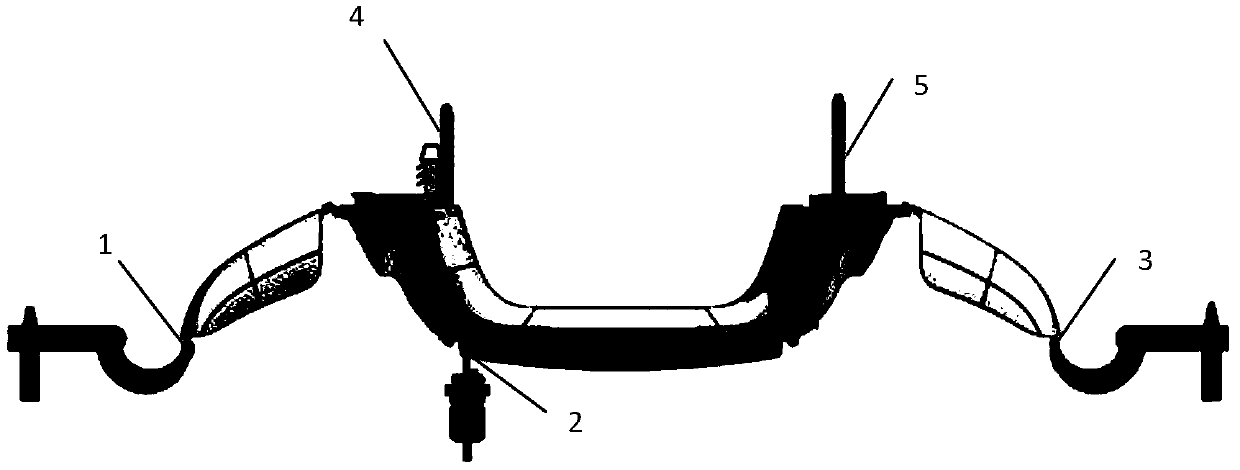 Gas auxiliary injection molding method of car roof handle