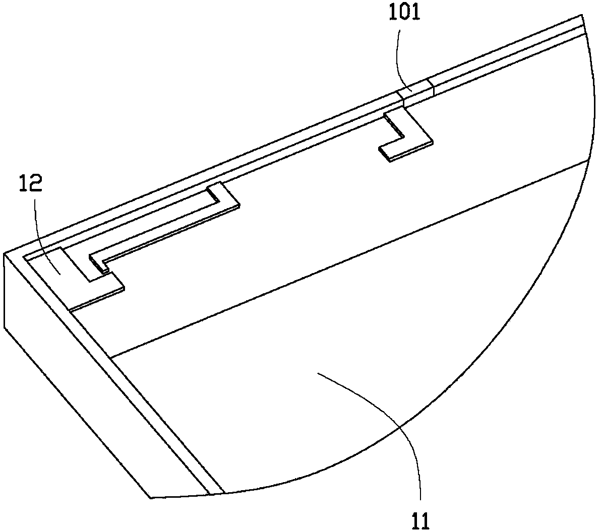Antenna structure integrated in metal shell