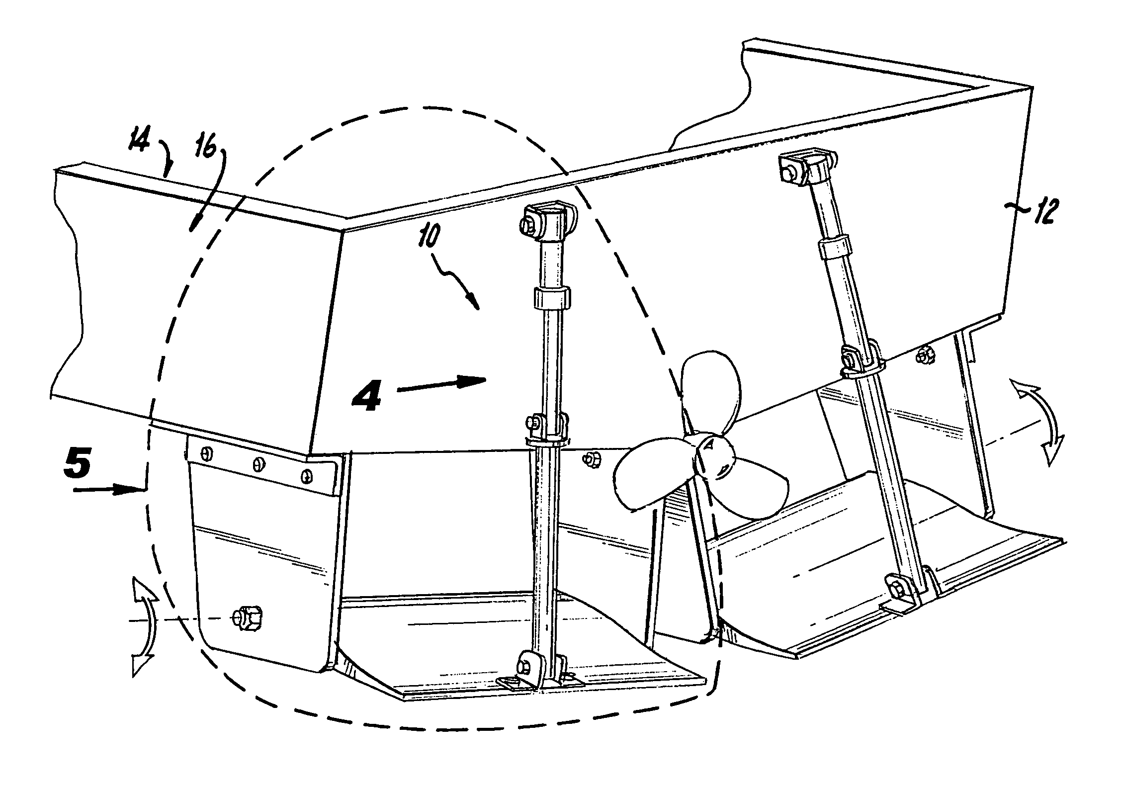 Hydrofoil unit for attaching to the stern of the hull of a boat