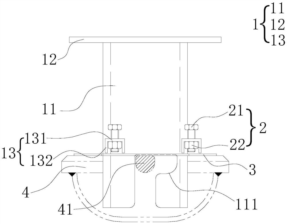 A detachable fixing device for helicopter mooring seat