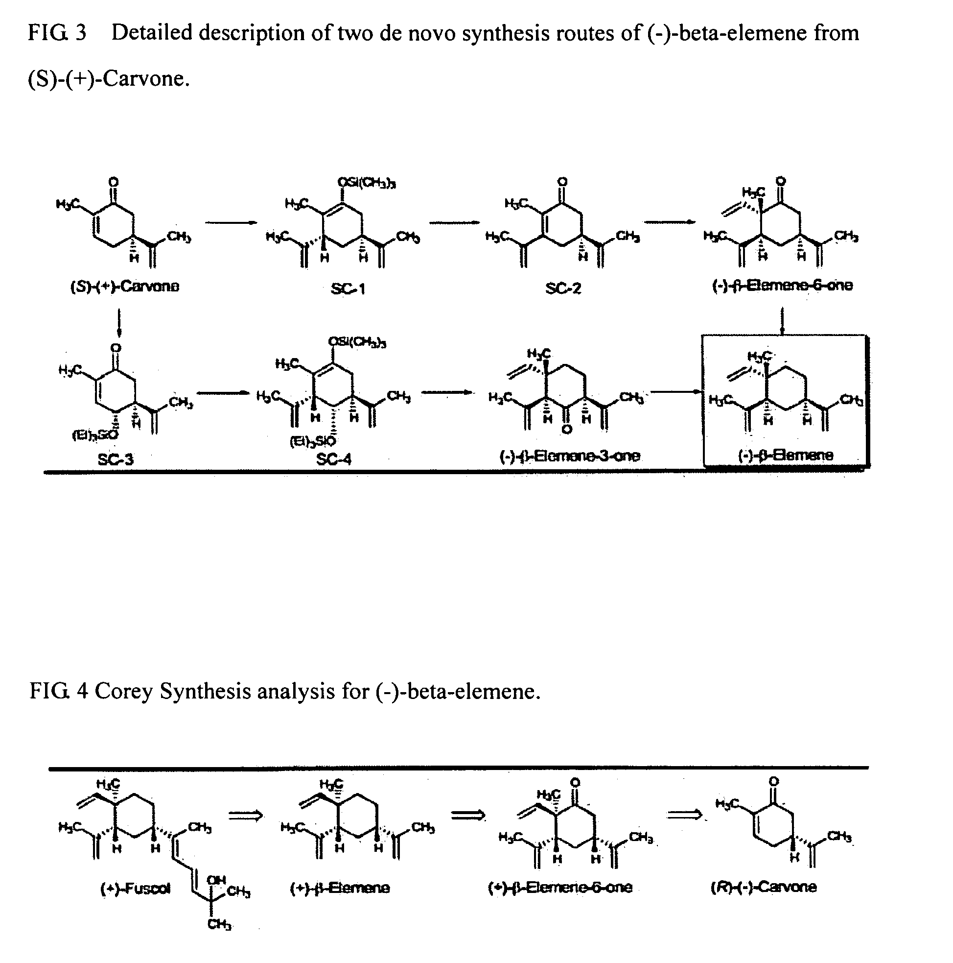 Synthesis of (1)-beta-elemene, (-)-beta-elemenal, (-)-beta-elemenol, (-)-beta-elemene fluoride and their analogues, intermediates, and composition and uses thereof