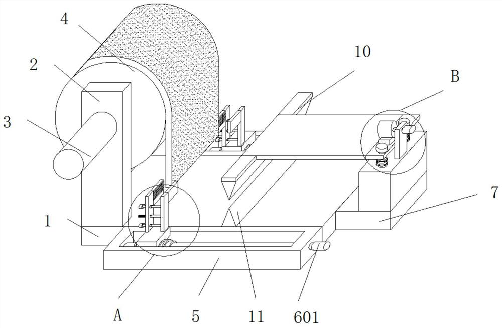 PTFE filter bag cutting device for glass kiln and machining method thereof