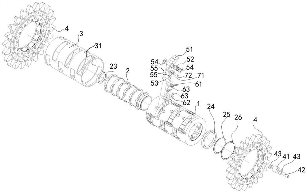 Clutch mechanism of bicycle speed changing system and speed changing box