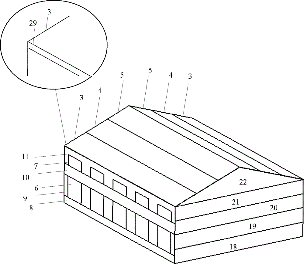 Method for realizing numerical simulation of indoor thermal environment by utilizing air thin layer arranged at inner surface of building