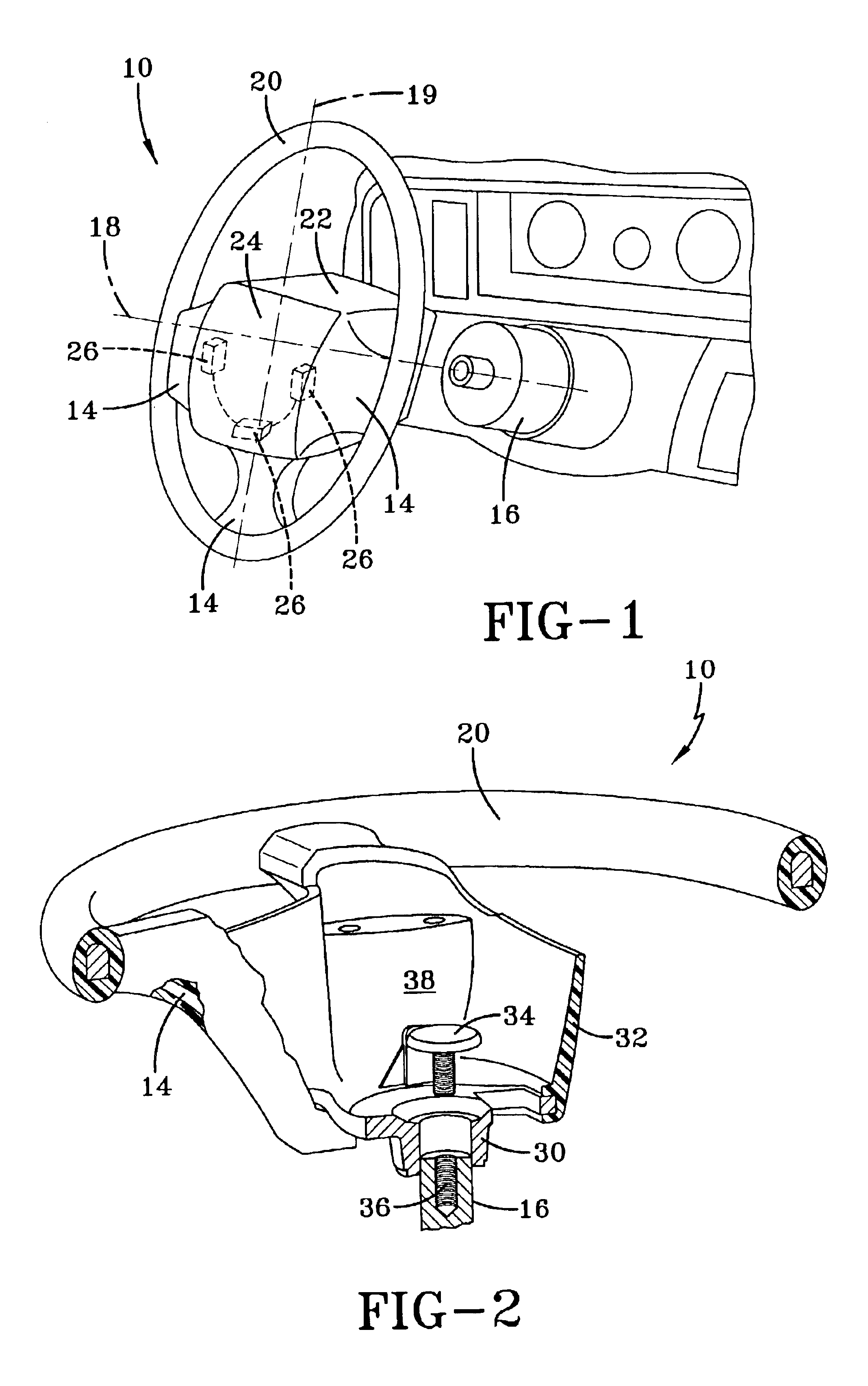 Airbag module attachment arrangement