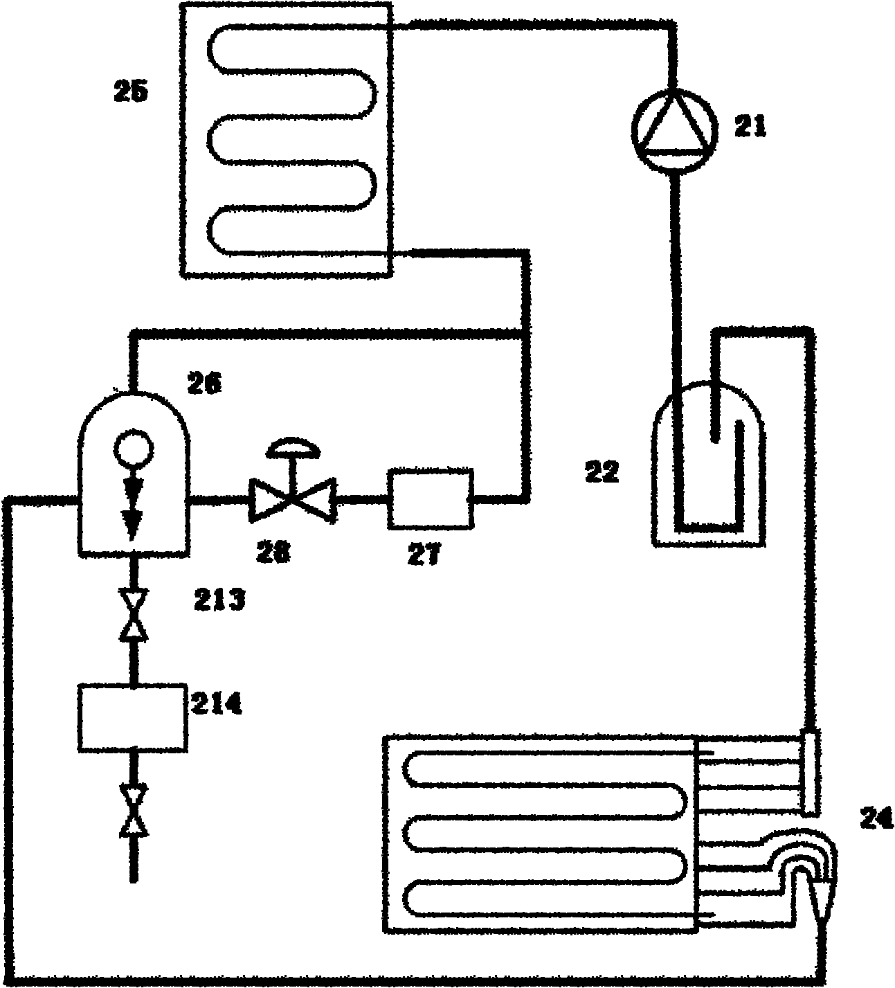 Device for automatically adjusting flux of refrigeration working medium