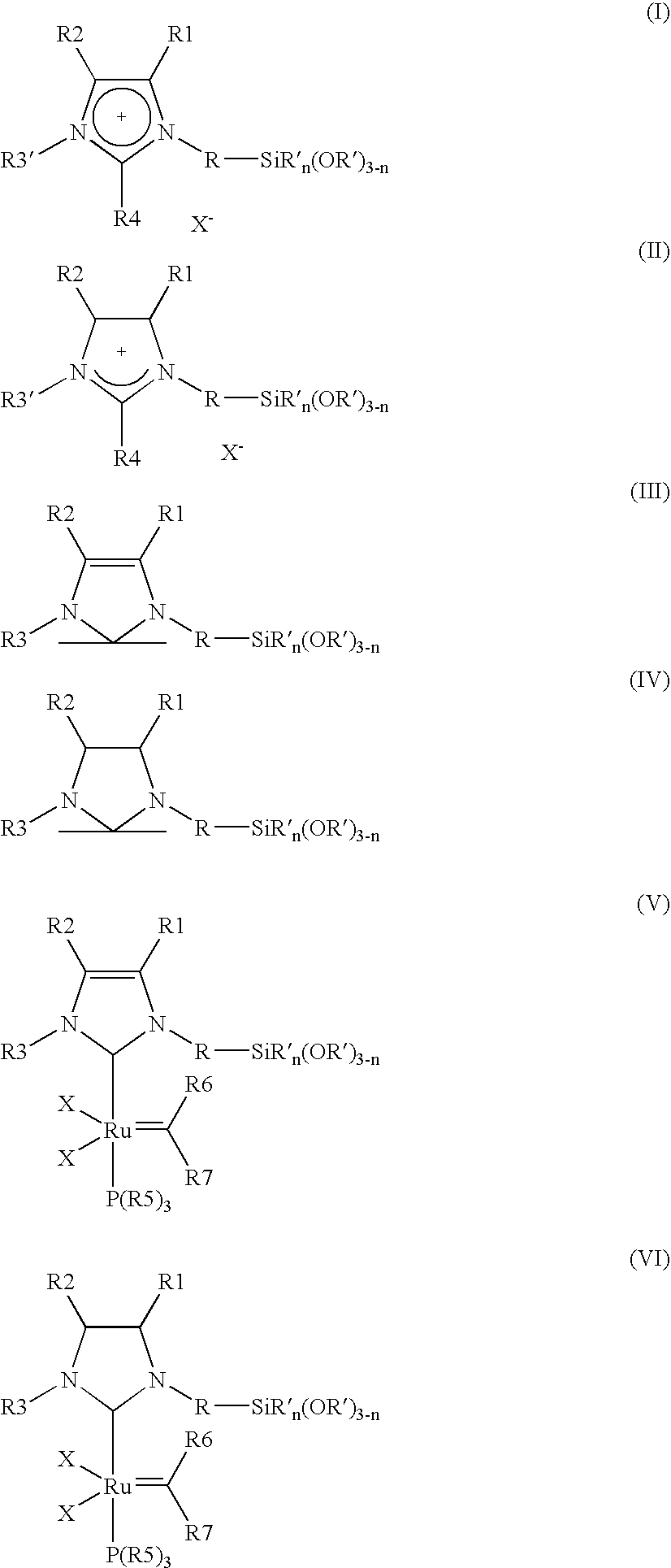 Immobilised imidazoles and ruthenium catalysts