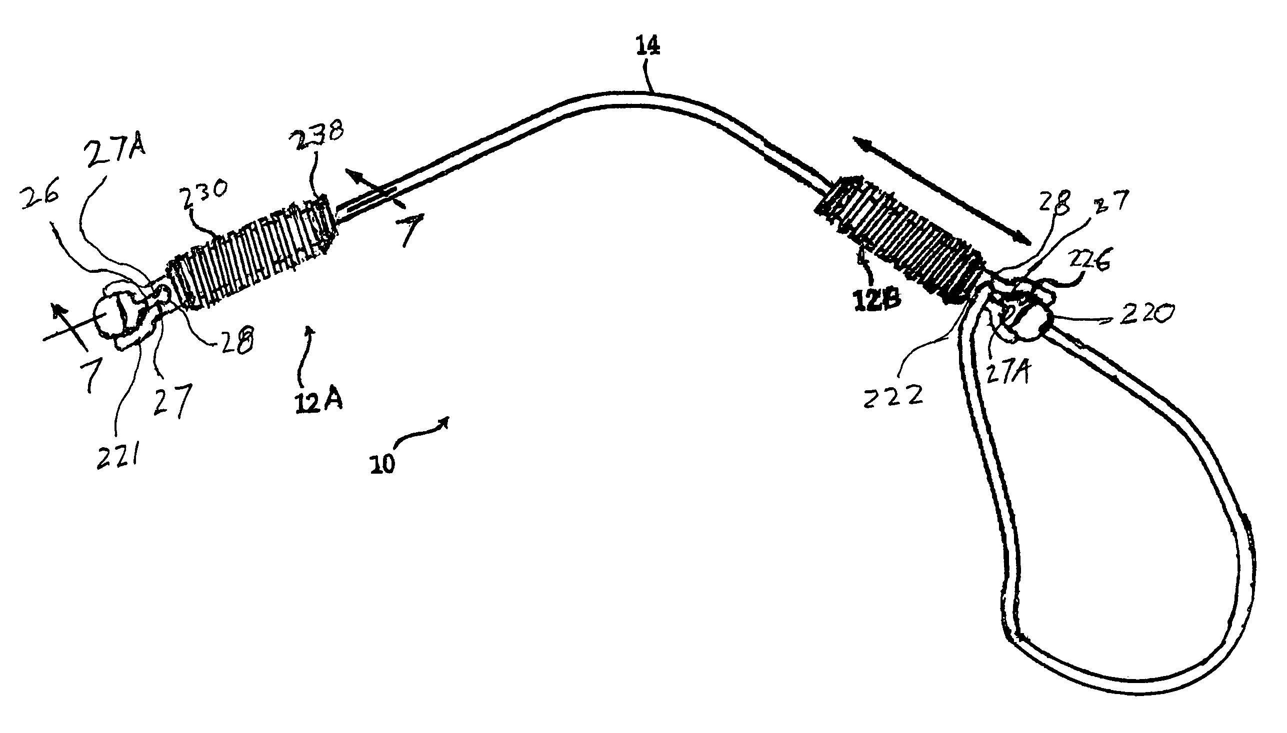 Exercise device and stopping device therefor