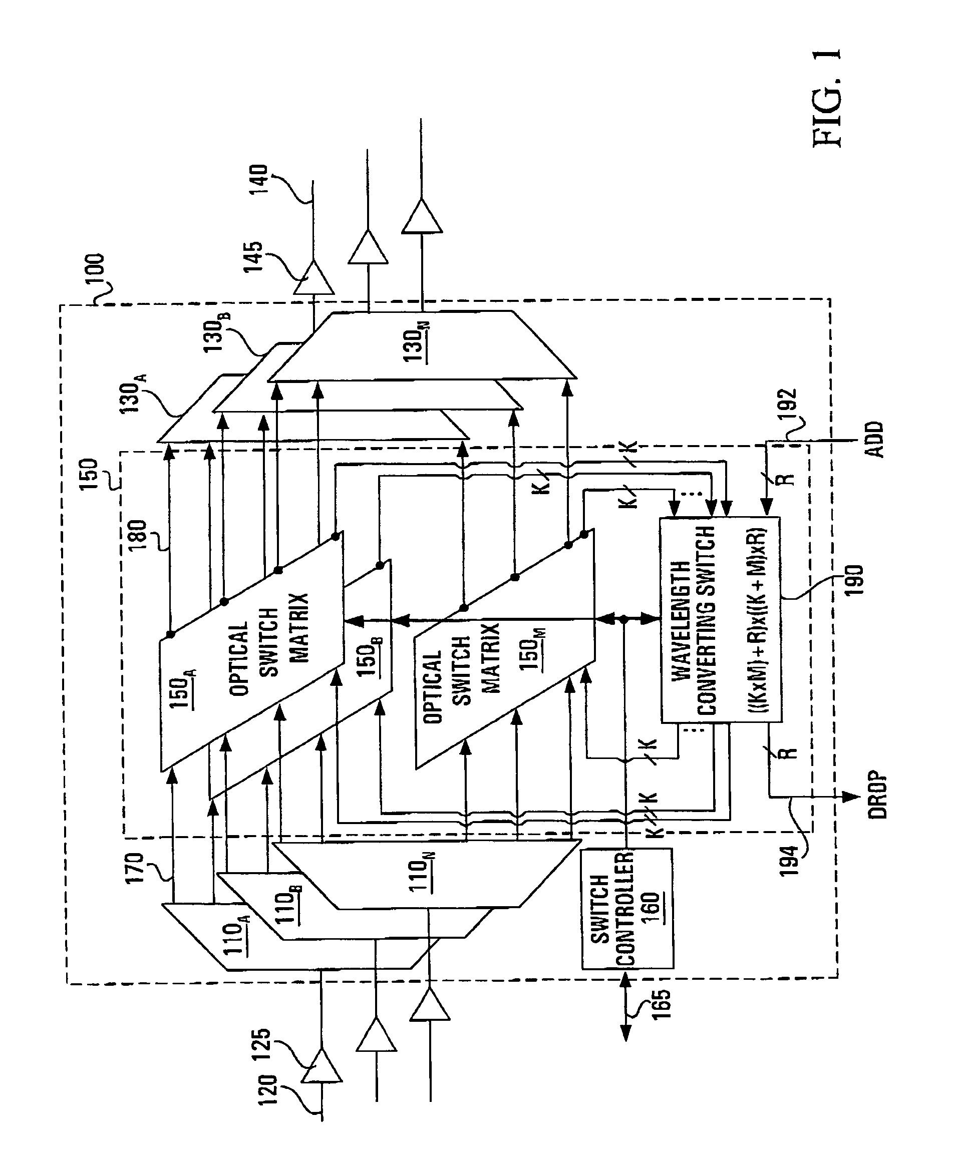Optical switch with power equalization