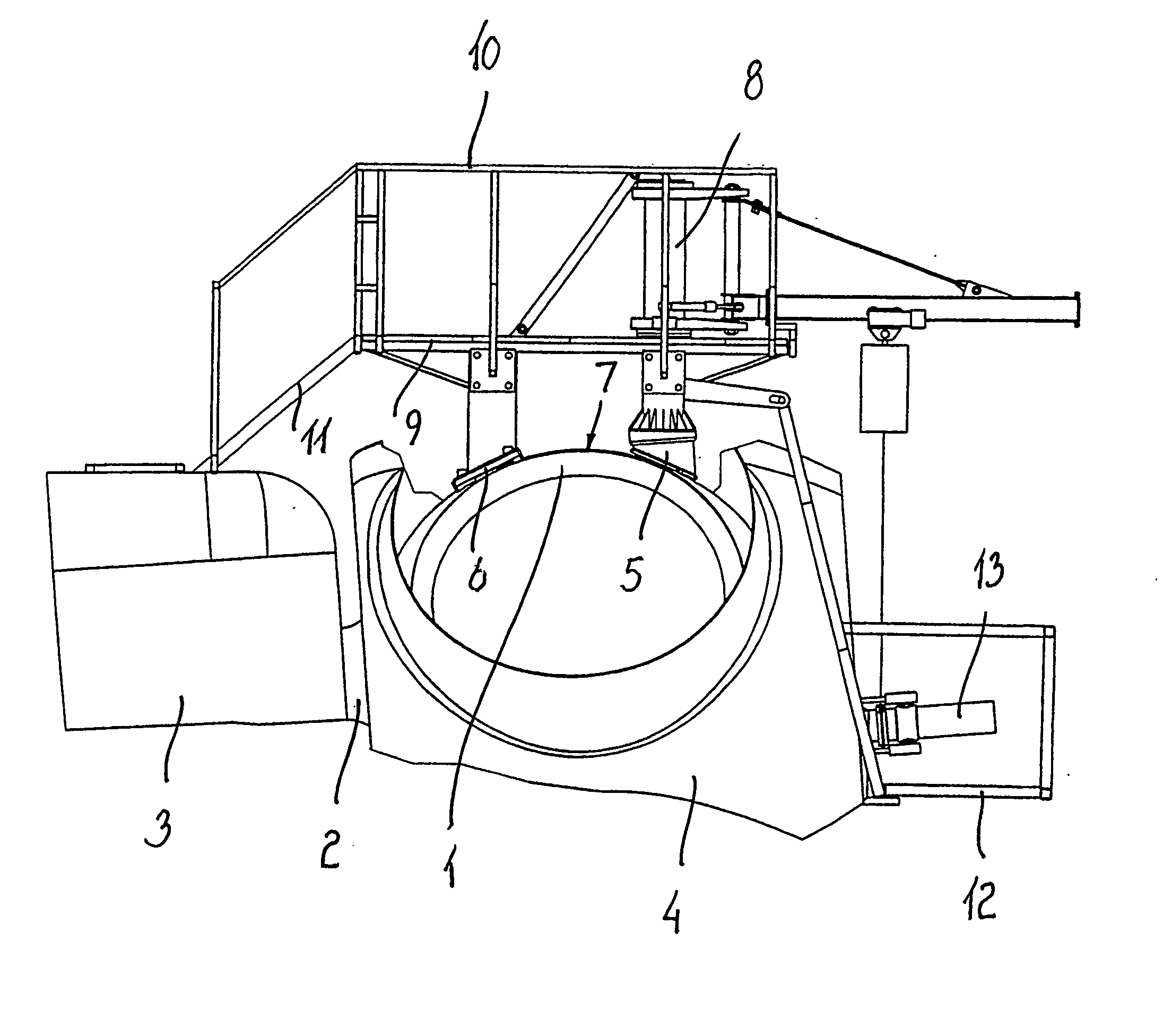 Method of Conducting Service on a Wind Turbine Using Equipment Mounted on the Hub