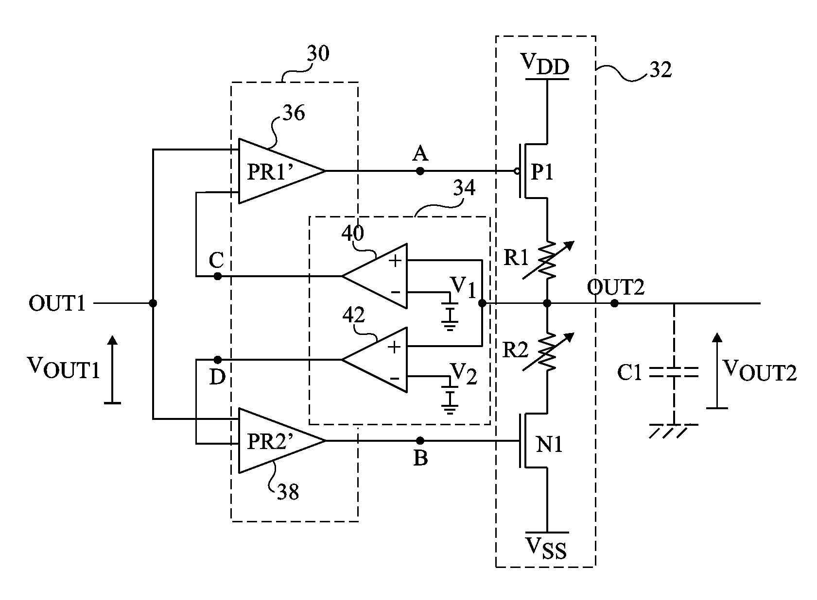 Buffer Circuit for a Capacitive Load of High Value