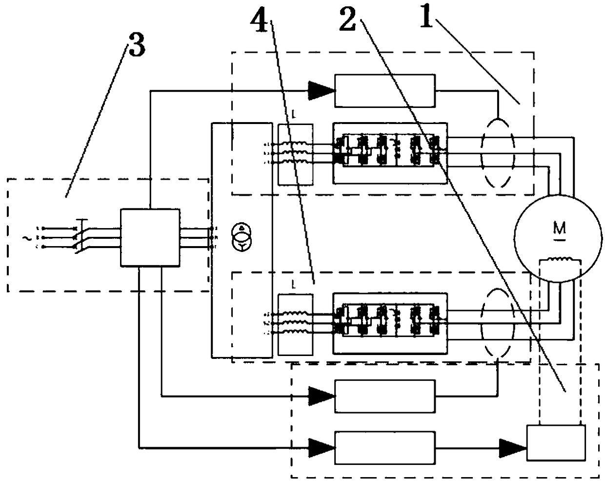 High-power synchronous machine variable-frequency speed regulation system for finishing rolling unit