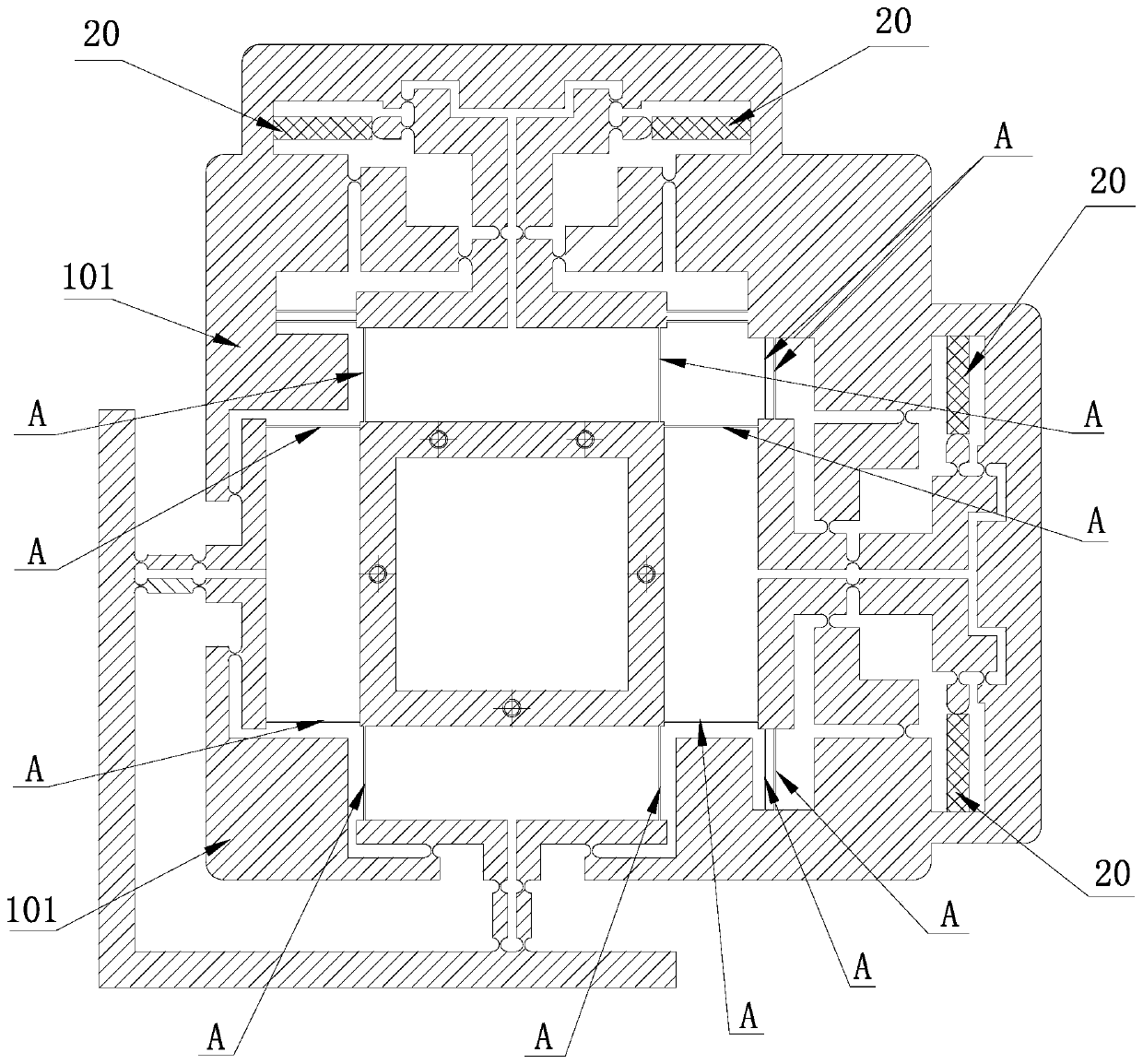 Multi-stage linkage output type multi-freedom-degree micro-displacement platform