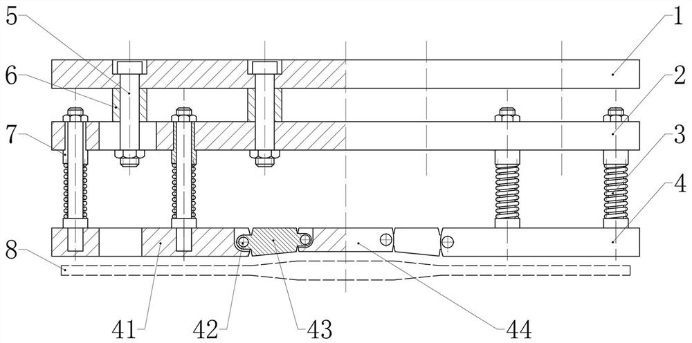 Design method of edge pressing device for drawing forming of continuous variable cross-section plate