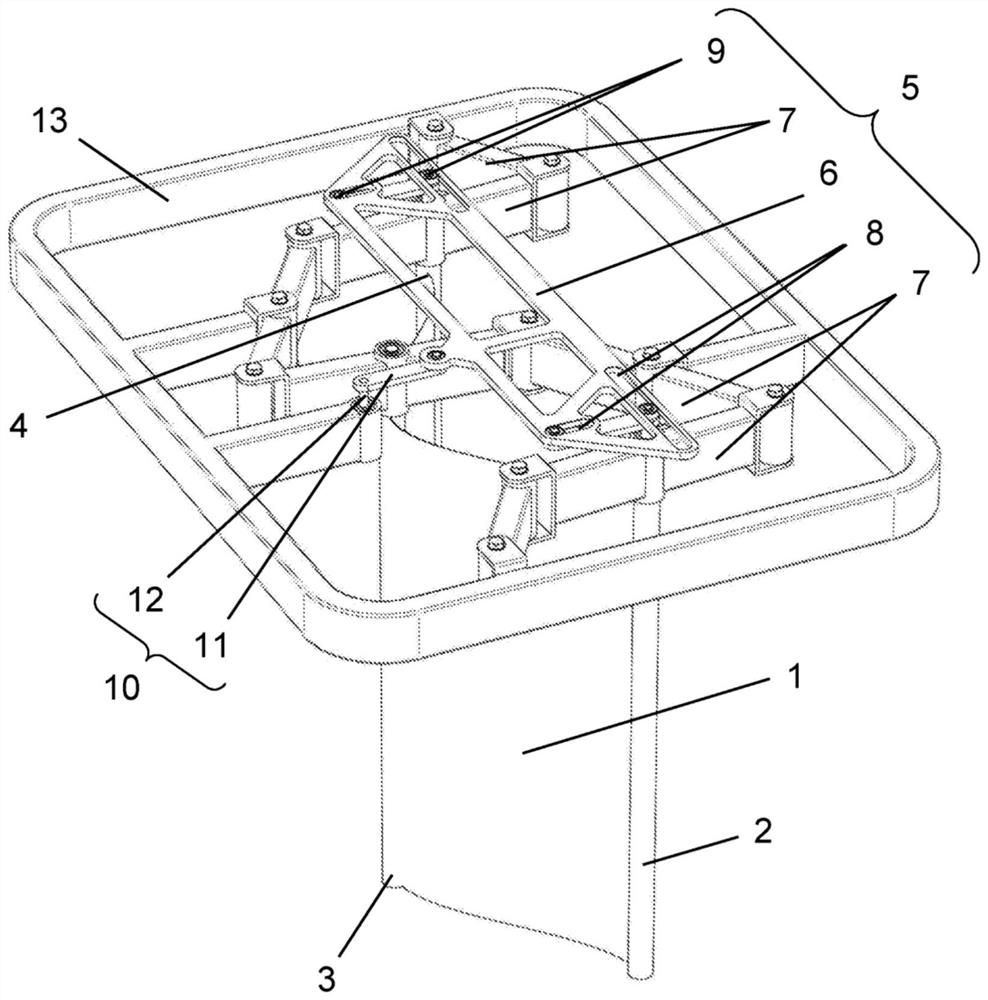 Energy generating device utilizing the energy of a flowing medium