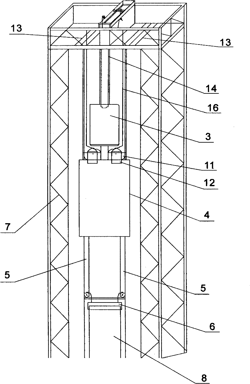 Pile sinking device and method for middle digging hydraulic method pre-stressed centrifugal pipe pile (square pile)