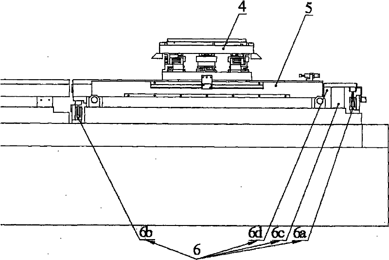 Double-driving double-bridge table changing station-based double-workpiece table high-accuracy exchange device