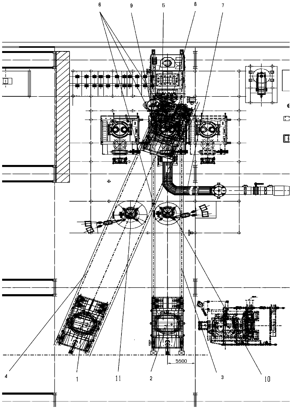 Single-station RH process arrangement method for rail crossing of two molten steel vehicles