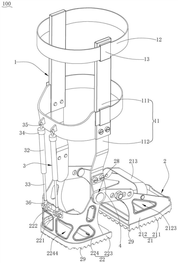 Ankle joint power-assisted exoskeleton for emergency rescue and power-assisted exoskeleton equipment