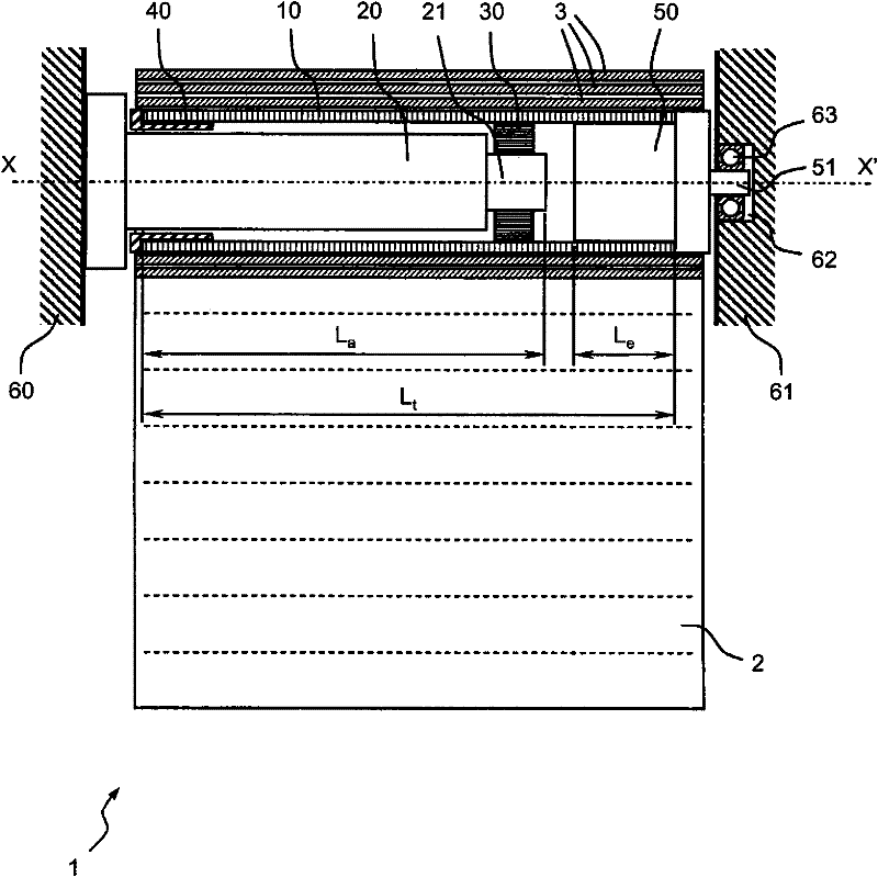 Device for rotating and holding a winding tube and home automation equipment including such device