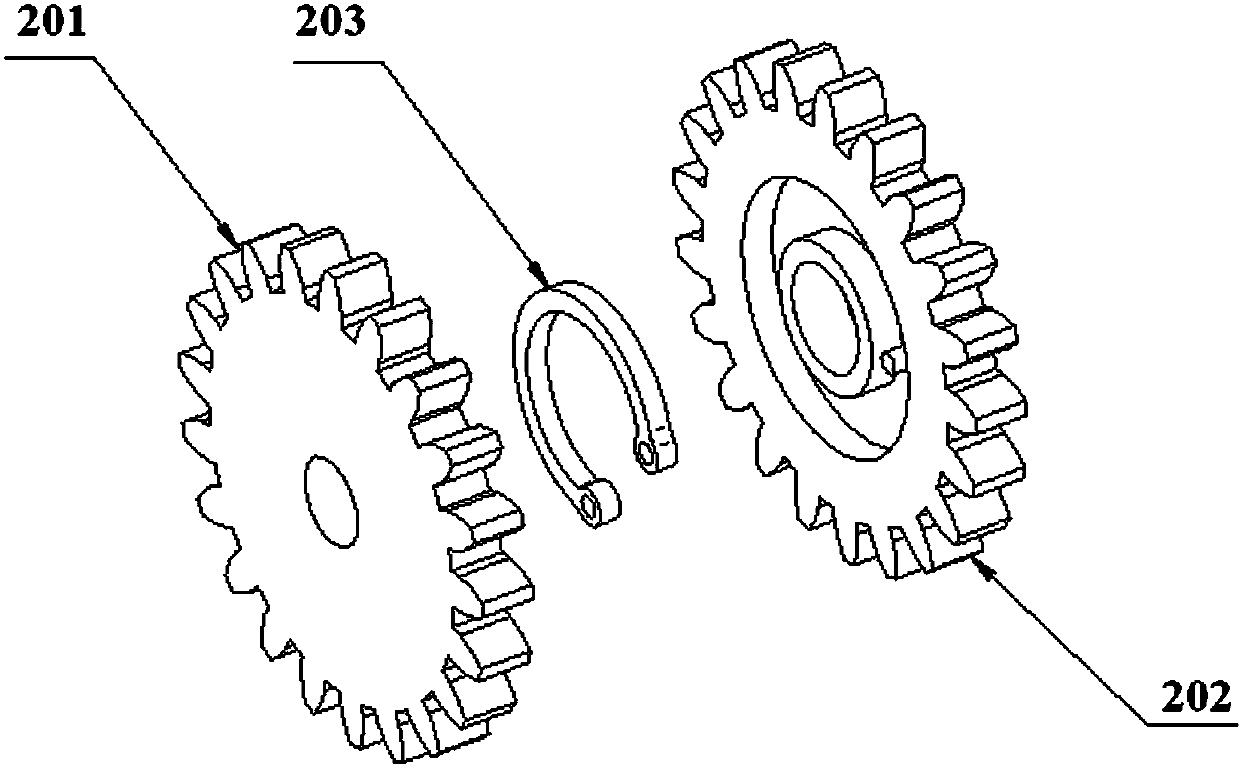 Double-gear assembly provided with backlash spring and mounting method thereof