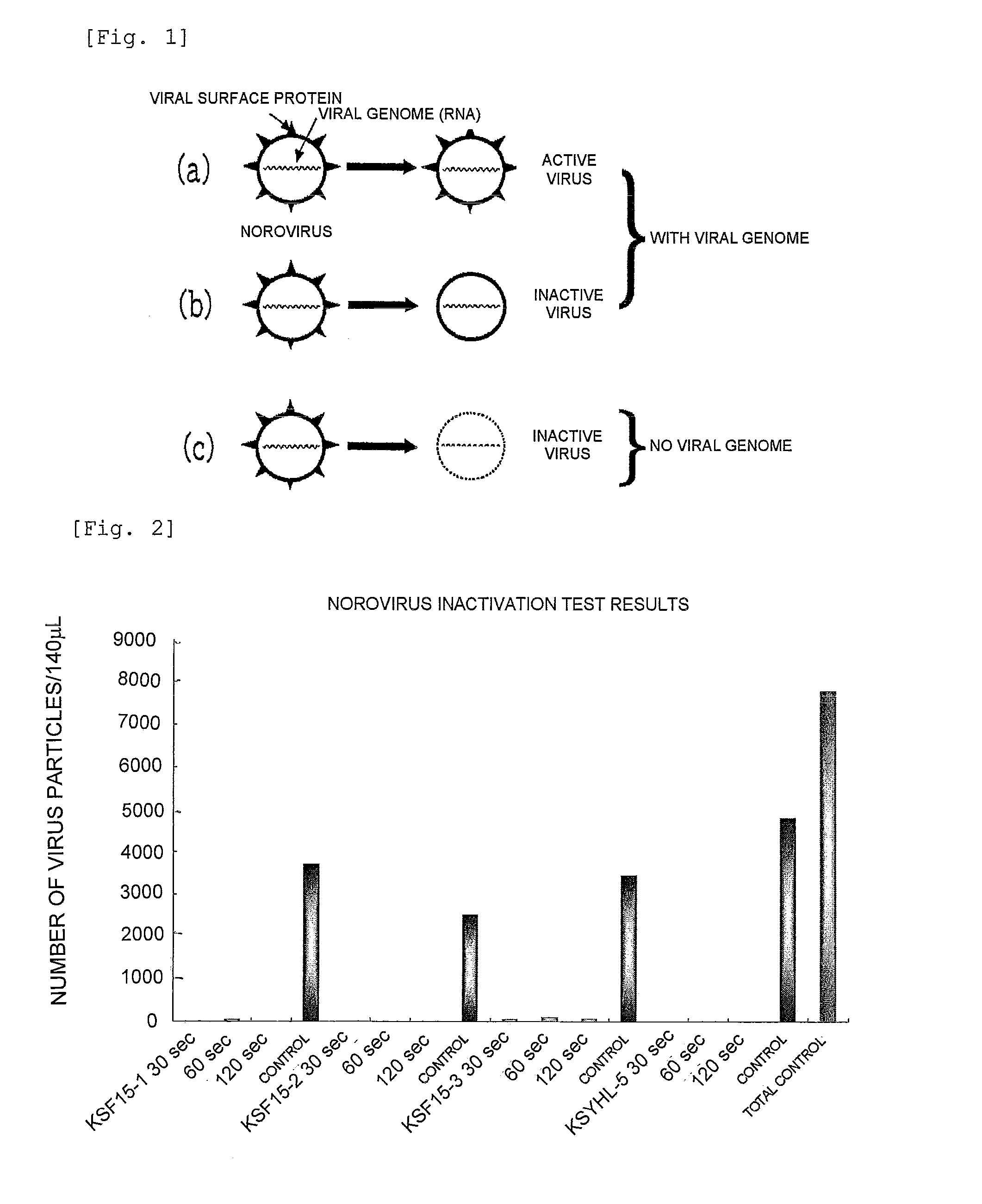 Method of Disinfection or Infection Control Against Norovirus