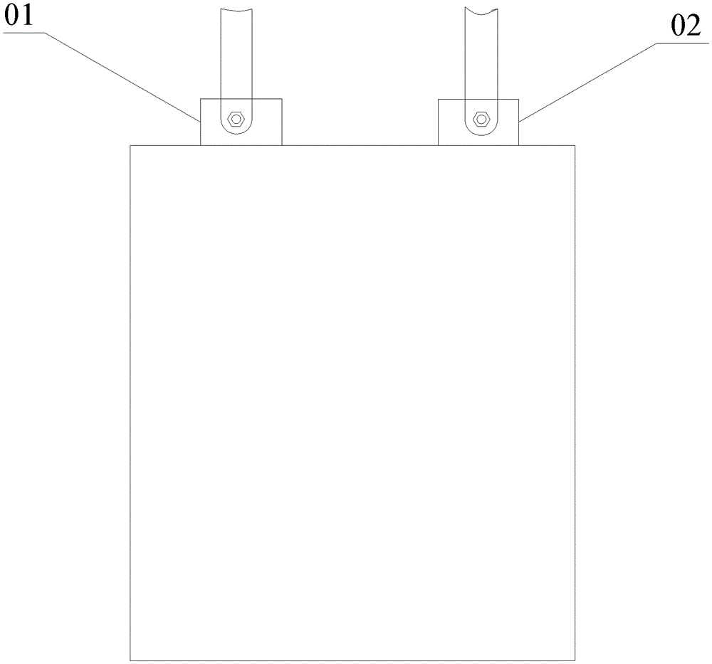 A jig for testing the electrical properties of pouch batteries